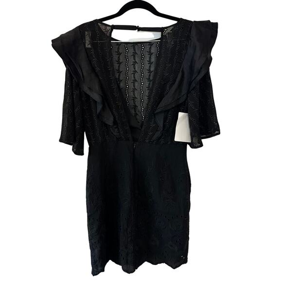 Free People Mackenzie Mini Dress - Black Eyelet + Open Back - Size 8 – NWT 🔥✨ - Picture 5 of 12